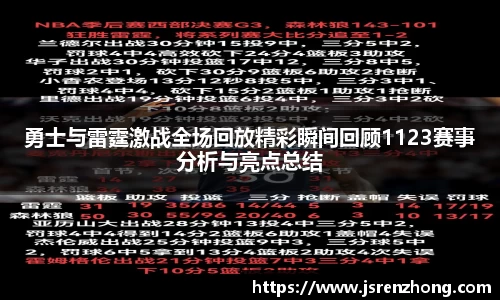勇士与雷霆激战全场回放精彩瞬间回顾1123赛事分析与亮点总结